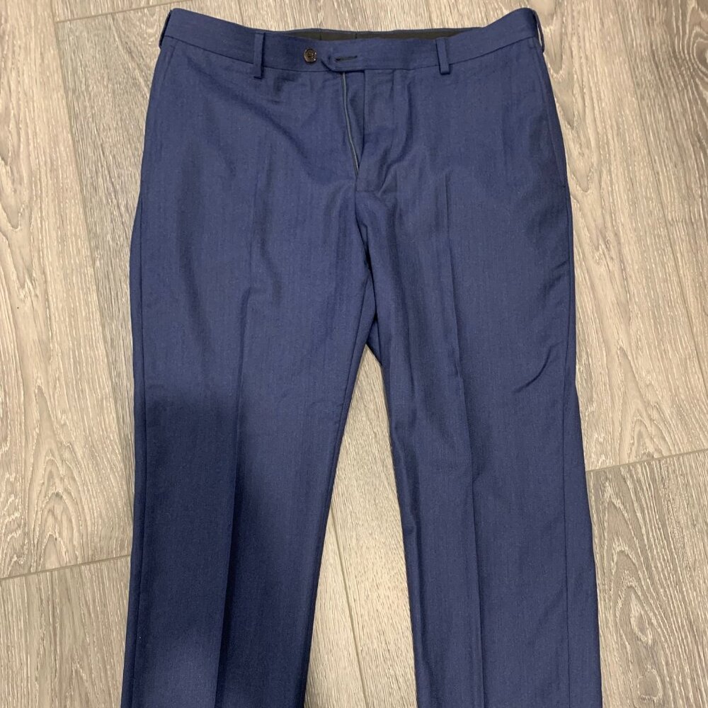 Spier and Mackay Navy Herringbone Wool Trousers